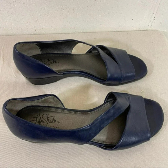 Life Stride 9W Blue open toe slip on shoes - Picture 2 of 8